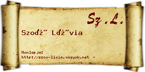 Szoó Lívia névjegykártya